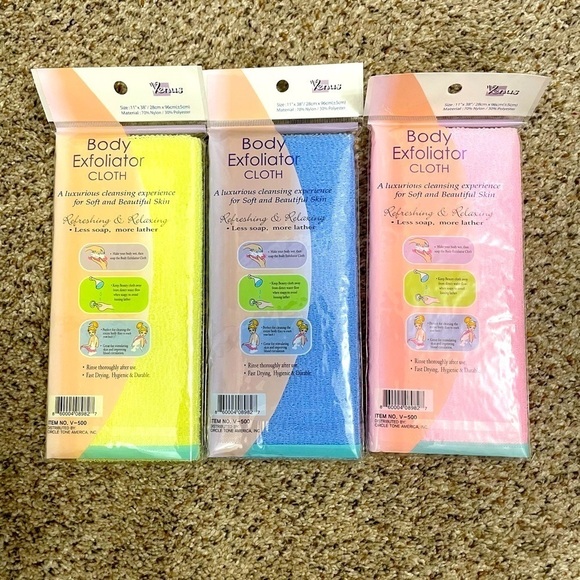 Body Exfoliating Wash Cloth Set OF 3 - Picture 1 of 9